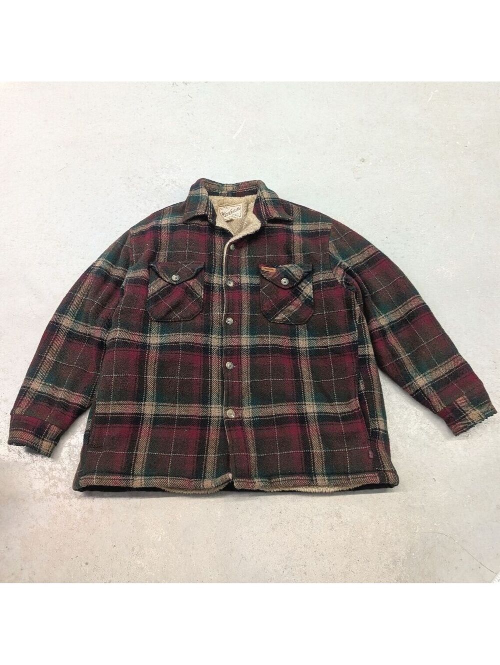 Vintage 90s Woolrich Made in USA Sherpa Lined Plaid Jacket